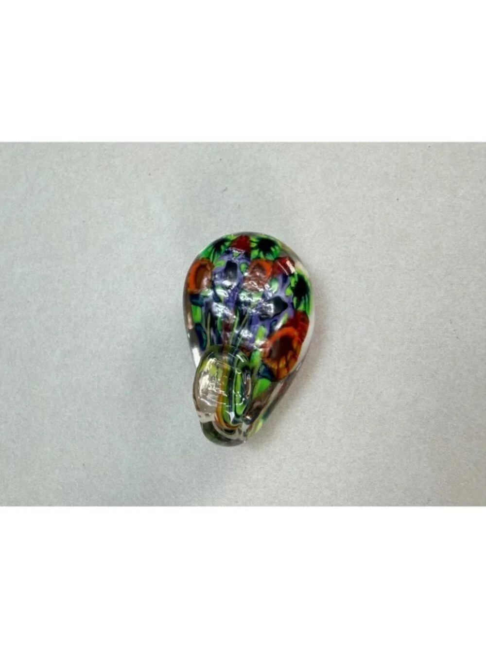 Vintage Millefiori Artisan Hand Blown Art Glass Statement Pendant Multicolor